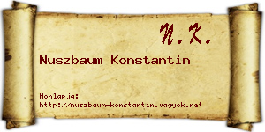 Nuszbaum Konstantin névjegykártya